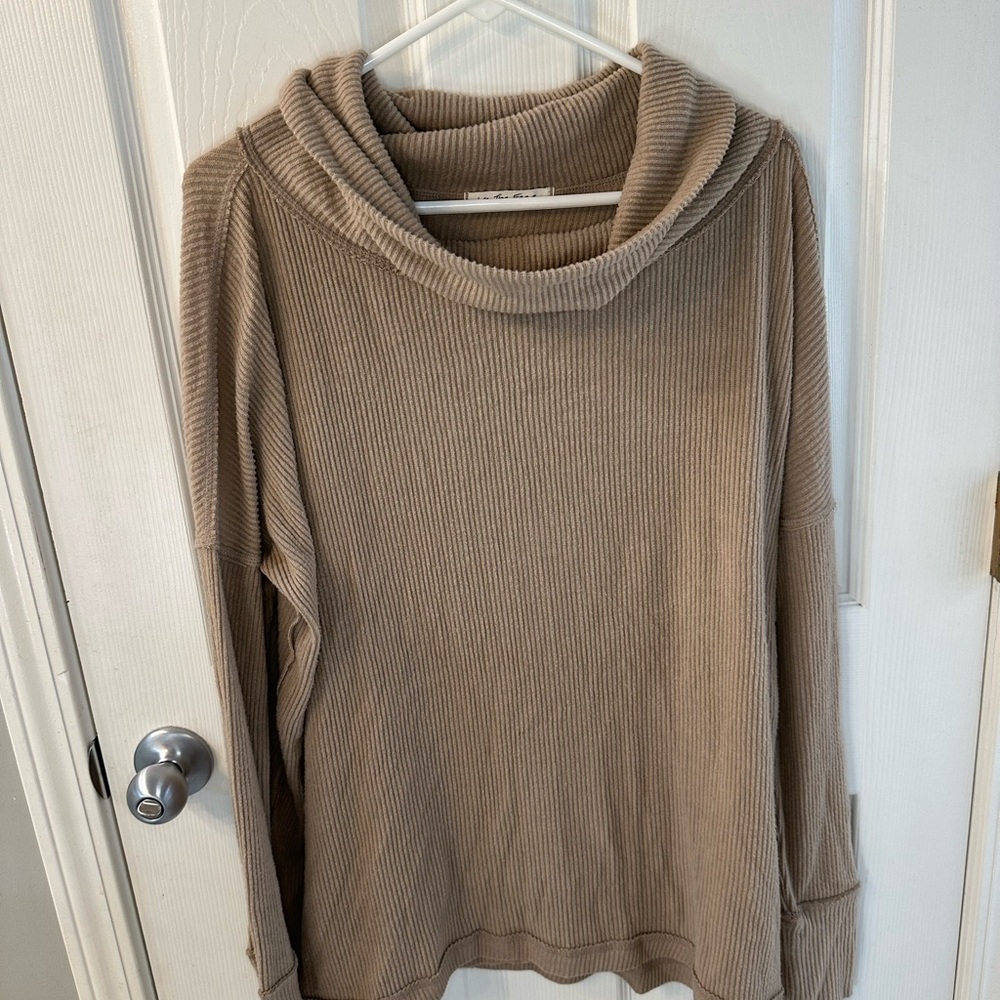 We The Free Tan Cowl Neck‎ Sweater